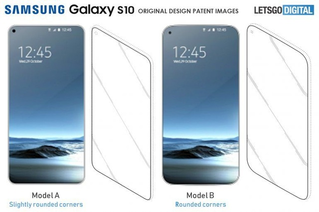 Lộ kiểu thiết kế hoàn toàn không viền màn hình của Galaxy S10 - 1 Hình ảnh về kiểu thiết kế smartphone hoàn toàn không viền được Samsung đăng ký bản quyền