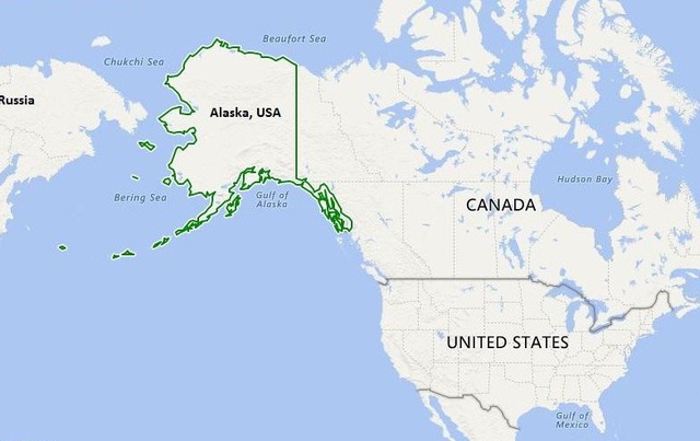 Mỹ rút khỏi hiệp ước hạt nhân, Nga có thể đòi lại Alaska - 3
Alaska nằm tách biệt so với phần còn lại của lãnh thổ Mỹ. (Ảnh: Google Maps)