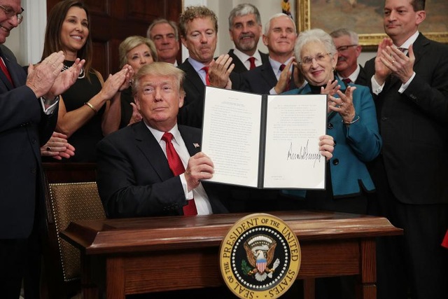 Số phận cuộc chiến thương mại Mỹ-Trung sau bầu cử giữa kỳ - 3
Tổng thống Trump ký sắc lệnh hành pháp. (Ảnh: Reuters