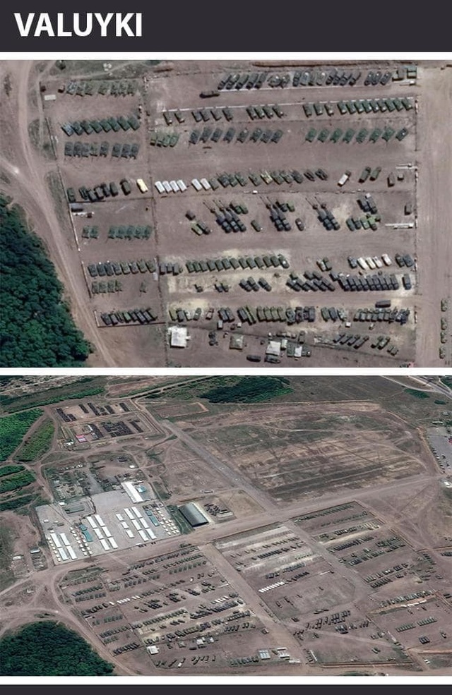 Ảnh vệ tinh hé lộ dàn máy bay, xe tăng Nga áp sát Ukraine - 3
Các khí tài quân sự Nga tập kết tại Valuyki, Belgorod Oblast. (Ảnh: Google Earth)