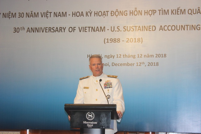 Hành trình 30 năm hợp tác Việt - Mỹ tìm kiếm quân nhân mất tích trong chiến tranh - 1
Chuẩn Đô đốc Jon Kreitz, Phó giám đốc Cơ quan Tìm kiếm Tù binh và Người mất tích thuộc Bộ Quốc phòng Mỹ (DPAA) (Ảnh: Thành Đạt)