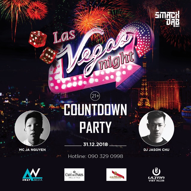 Vi vu Las Vegas chào đón năm mới - 1 Đến với chúng tôi, bạn sẽ được trải nghiệm đêm giao thừa theo phong cách của “Thành phố không bao giờ ngủ” – Las Vegas, cùng rất nhiều trò chơi thú vị, những màn trình diễn nghệ thuật đặc sắc và chương trình bốc thăm trúng thưởng với giải thưởng giá trị.