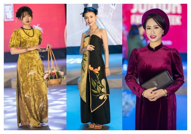 “Cô Đẩu” Công Lý chúc mừng em gái Vân Trần “lên chức” - 3
NTK Vân Trần (ngoài cùng bên phải) và những thiết kế trong BST mang tên Quên lãng.
