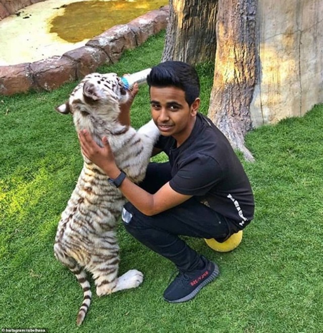 Thiếu gia Dubai với cuộc sống vương giả “không thể tưởng tượng” - 1 Thiếu gia Dubai bên một trong những con thú cưng