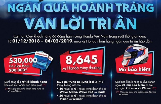 Chương trình khuyến mại lớn nhất năm 2018 cho các dòng xe máy Honda - 2 Chương trình khuyến mại lớn nhất năm 2018 cho các dòng xe máy Honda - 2