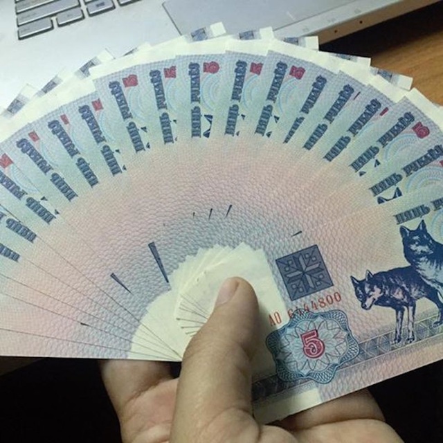Bỏ túi 500 triệu đồng nhờ bán tiền có hình con chó - 2 Tiền Belarus in hình hai con chó có giá 30.000 đồng/tờ