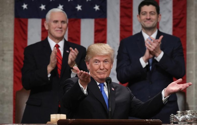 
Tổng thống Donald Trump phát biểu tại quốc hội Mỹ ngày 30/1 (Ảnh: Reuters)
