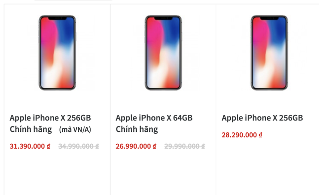iPhone X gây sốt ngày cận tết, nhiều cửa hàng tăng ca đêm - 2 iPhone X chính hãng được điều chỉnh giá bán ngày cận tết