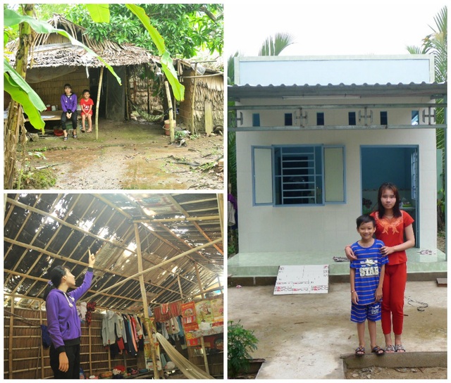 Hai chị em mồ côi vui tết trong căn nhà mới - 1 Hai chị em Nguyễn Thị Minh Thư rất vui khi được đón tết trong căn nhà mới