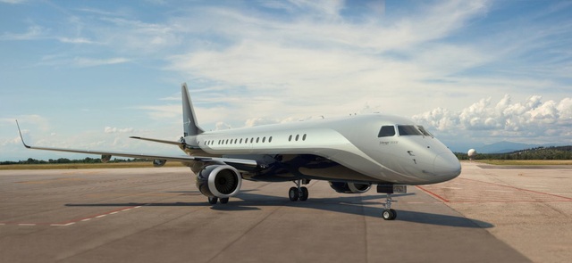Embraer Lineage 1000E: Đây là máy bay cải tiến dựa trên mẫu máy bay thông dụng Embraer E190 và có giá khoảng 53 triệu USD. (Ảnh: Embraer)
