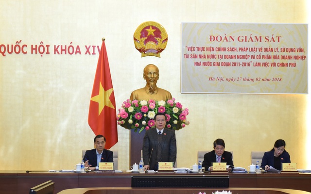 Bộ trưởng Tài chính: Tài sản DNNN tăng nhanh, hiệu quả vẫn… cầm chừng - 1 Phó Chủ tịch Quốc hội Phùng Quốc Hiển là Trưởng đoàn Giám sát, chủ trì cuộc làm việc với Chính phủ