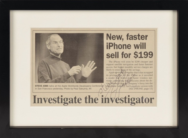 Đơn xin việc đầy lỗi chính tả của huyền thoại Steve Jobs được đấu giá cao ngất ngưởng - 2 Bài báo năm 2008 được bán đấu giá