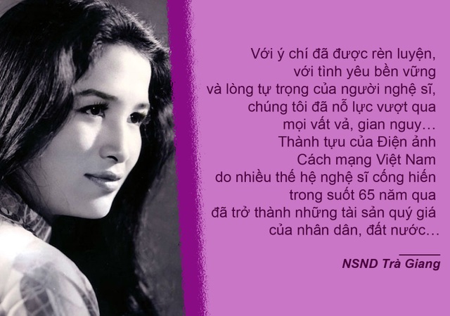 Điện ảnh Cách mạng Việt Nam và câu nói rất đáng suy nghĩ của NSND Đặng Nhật Minh - 2 Xem thêm: NSND Trà Giang nghẹn ngào trong lễ kỷ niệm 65 năm Điện ảnh Cách mạng
