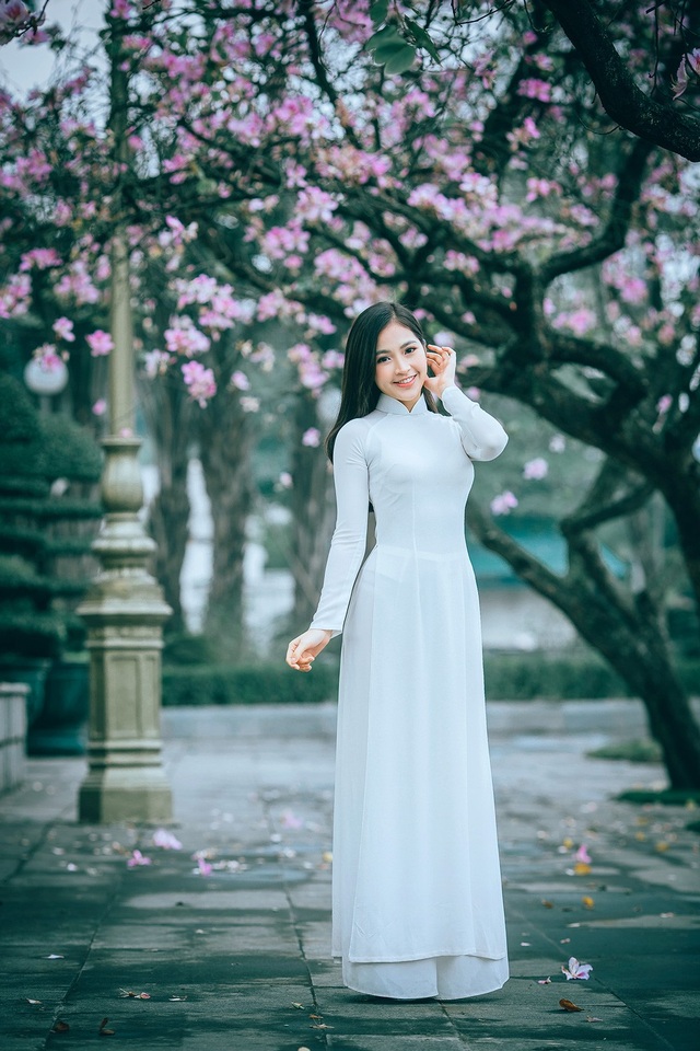 Nữ sinh Hà thành ngọt ngào bên sắc hoa ban - 5 Nữ sinh Hà thành ngọt ngào bên sắc hoa ban - 5