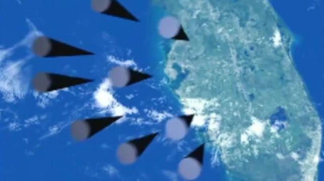 Hình ảnh mô phỏng phóng tên lửa trong thông điệp liên bang của Tổng thống Putin (Ảnh: BBC)