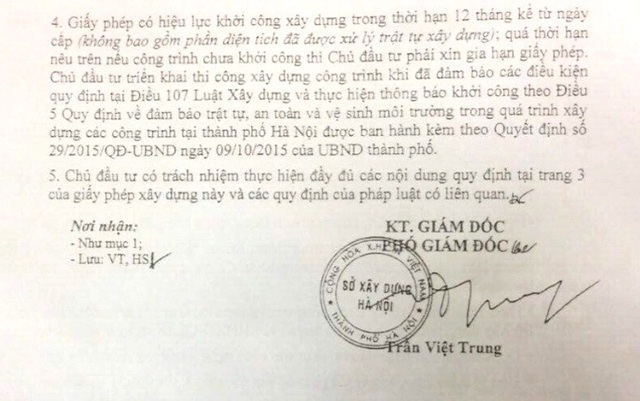 Hà Nội: Thu tiền tỷ góp vốn của khách hàng, 7 năm sau dự án mới có giấy phép xây dựng? - 7
Điều bất ngờ là dự án này mới được cấp phép vào tháng 9/2017.