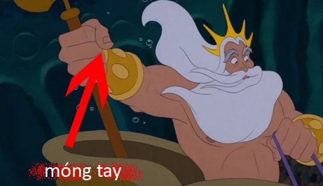 Dường như không chỉ những nhân vật phản diện, mà nhóm nhân vật quyền lực cũng có móng tay, như vua biển cả - cha của nàng tiên cá Ariel.