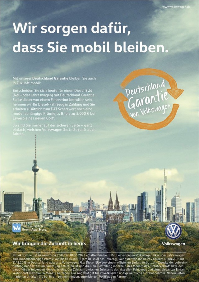 Volkswagen hứa "chịu trách nhiệm" nếu có lệnh cấm xe diesel - 1 Volkswagen hứa "chịu trách nhiệm" nếu có lệnh cấm xe diesel - 1