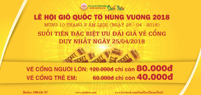 Về Suối Tiên dự Lễ hội Giỗ Quốc Tổ Hùng Vương và Đại Lễ 30/4-1/5/2018 - 3 Suối Tiên ưu đãi hấp dẫn trong ngày Giỗ Quốc Tổ Hùng Vương