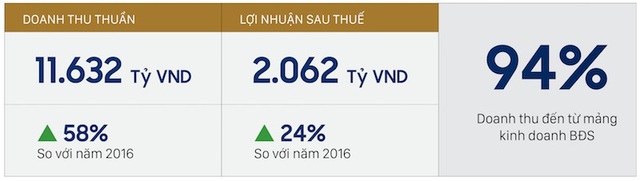 Novaland: Tiếp cận nguồn vốn quốc tế để đa dạng cấu trúc tài chính - 2 Kết quả kinh doanh 2017 của Tập đoàn Novaland