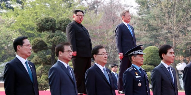 Nhiều quan chức cấp cao của Triều Tiên cũng tháp tùng ông Kim Jong-un tới dự hội nghị thượng đỉnh với Hàn Quốc.