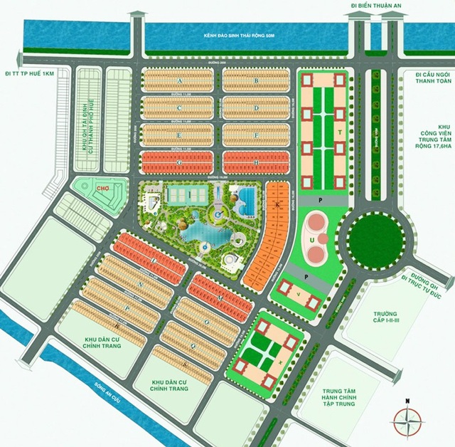 Hàng loạt các dự án trọng điểm của thị trường bất động sản Huế về tay Đất Xanh Bắc Miền Trung - 5 Master Plan dự án An Cựu city