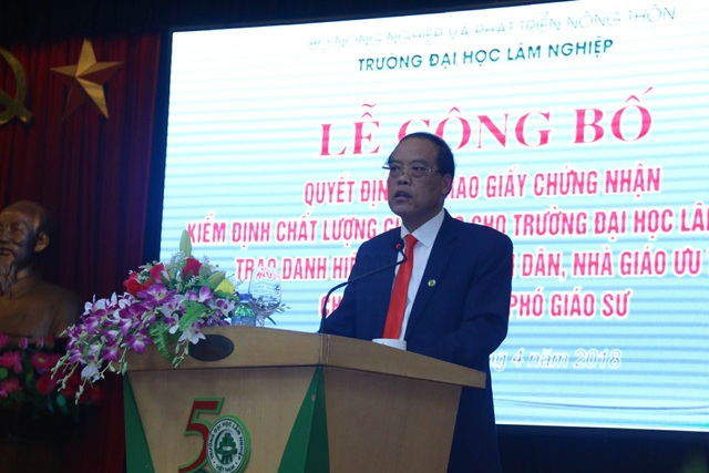 Trường đại học Lâm nghiệp Việt Nam đạt kiểm định chất lượng giáo dục - 2
GS.TS Trần Văn Chứ, Hiệu trưởng trường ĐH Lâm Nghiệp Việt Nam