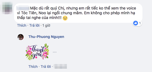 Ồn ào xung quanh "ghế nóng" The Voice 2018, Noo Phước Thịnh nói gì? - 2 Một cư dân mạng gây xôn xao với dòng bình luận “tẩy chay” Thu Phương “chung mâm” với Noo Phước Thịnh, Tóc Tiên.