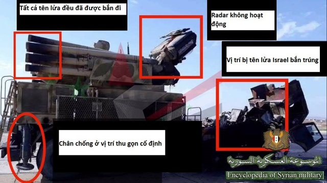 Bức ảnh lý giải tổ hợp phòng không Syria “bất động” trước tên lửa Israel - 2 Tổ hợp phòng không Pantsir-S1 sau khi bị tấn công trong cuộc không kích của Israel hôm 10/5 (Ảnh: Sputnik)