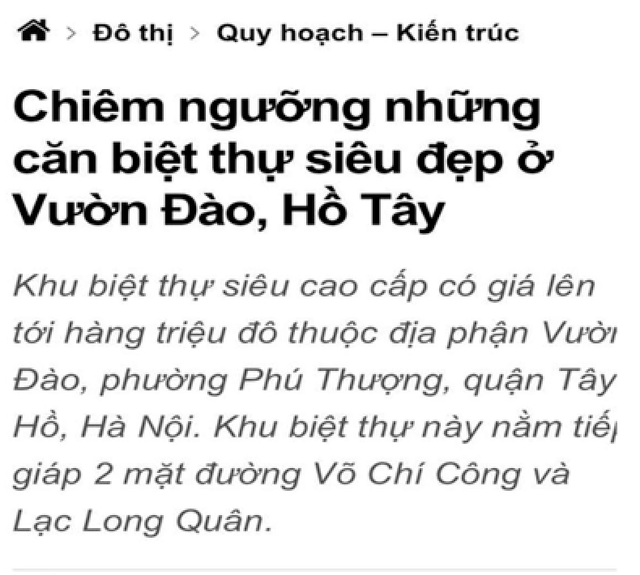 Bộ Công Thương yêu cầu một tờ báo đính chính thông tin về căn biệt thự ở Tây Hồ - 2
Bài viết được Bộ Công Thương cho là hoàn toàn bịa đặt