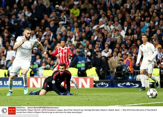 Những khoảnh khắc kinh điển ở đại chiến Real Madrid 2-2 Bayern Munich - 17
Sai lầm phá bóng hụt của thủ thành Ulreich khiến mọi thứ quá dễ dàng với Benzema