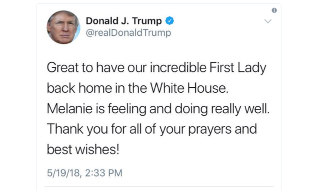 Tổng thống Trump gây "bão" mạng vì viết nhầm tên vợ - 2
(Ảnh: Twitter)