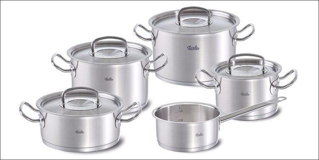 Bá»™ ná»“i Fissler 5 mÃ³n náº¯p inox