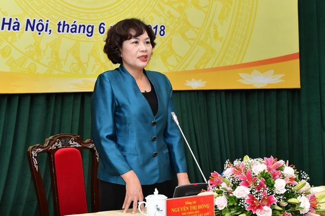 6 tháng, ngân hàng xử lý được thêm 100,5 nghìn tỷ đồng nợ xấu - 1
Bà Nguyễn Thị Hồng: Các chỉ tiêu tiền tệ cập nhật đến cuối tháng 5 phù hợp với những chỉ tiêu mà NHNN đề ra từ đầu năm.