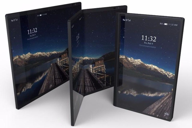 Siêu phẩm Samsung Galaxy X sẽ có giá trên 40 triệu đồng? - 1 Concept của siêu phẩm Samsung Galaxy X với màn hình có thể gập làm đôi.