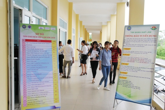 Đại học Kinh tế - Đại học Huế đạt chuẩn chất lượng giáo dục quốc gia - 9 Nhiều sinh viên đến tìm cơ hội việc làm