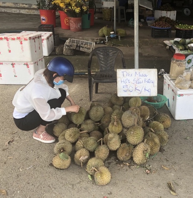 Về thủ phủ sầu riêng tại Lâm Đồng ăn sầu riêng miễn phí - 1 Rất nhiều điểm bán sầu riêng tại các chợ huyện Đạ Huoai để biển thu mua hạt sầu riêng với giá cao