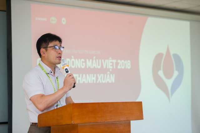 Hiến máu tình nguyện: Chung dòng máu Việt - 1
Ông Bae IL Hwan - Phó Tổng giám đốc Công ty TNHH Samsung Việt Nam Thái Nguyên phát biểu tại Lễ Phát động Chương trình Chung dòng máu Việt 2018