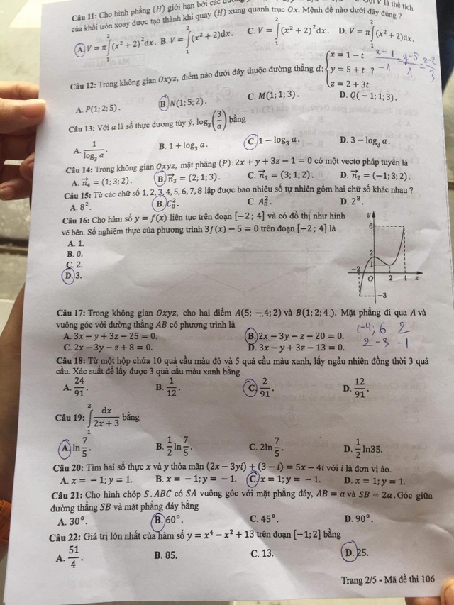 Đề thi trắc nghiệm môn Toán THPT quốc gia 2018 - 28 Đề thi trắc nghiệm môn Toán THPT quốc gia 2018 - 28