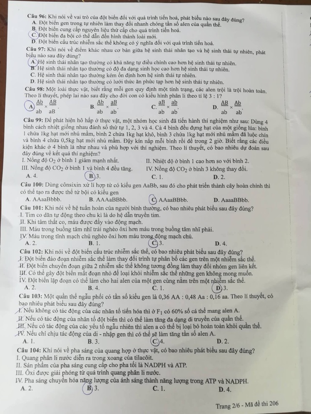 Đề thi và gợi ý giải môn Sinh học THPT quốc gia 2018 - 16 Đề thi và gợi ý giải môn Sinh học THPT quốc gia 2018 - 16
