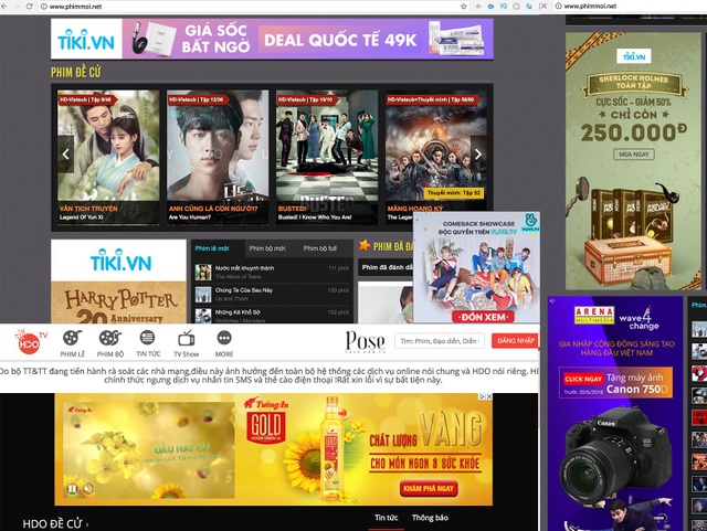 Quảng cáo đang quay trở lại tràn ngập trang web phim lậu ở Việt Nam - 1 Quảng cáo lại tràn ngập trang web phim lậu