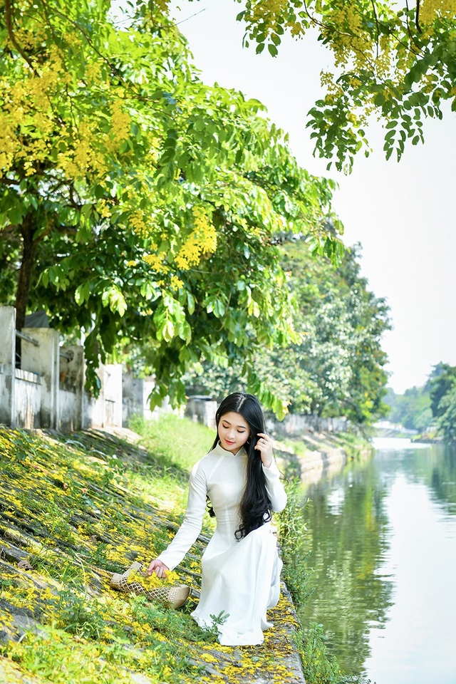 "Hot girl tráng bánh mướt" xứ Nghệ đẹp dịu dàng dưới tán hoàng yến - 7 "Hot girl tráng bánh mướt" xứ Nghệ đẹp dịu dàng dưới tán hoàng yến - 7
