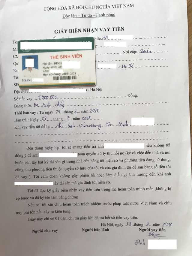 Mê cá độ, sinh viên "cắm" thẻ vay 100 triệu đồng - 3 Hạn vay còn rất sớm, mới chỉ từ ngày 28/6/2018