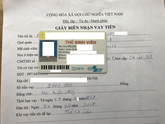 Mê cá độ, sinh viên "cắm" thẻ vay 100 triệu đồng - 2 Thẻ sinh viên có thể vay từ 1 - 2 triệu đồng nếu vẫn còn đang đi học