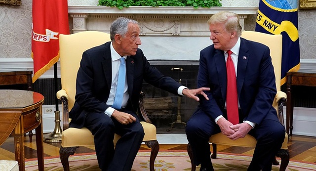 
Tổng thống Mỹ Donald Trump và Tổng thống Bồ Đào Nha Marcelo Rebelo de Sousa (Ảnh: Reuters)
