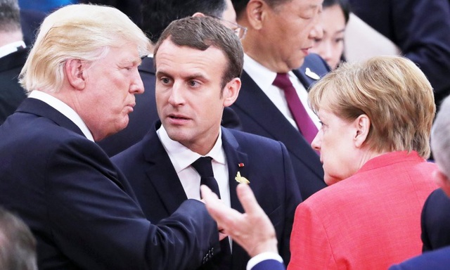 Tổng thống Trump đang “đẩy” đồng minh EU rời xa Mỹ - 2
Tổng thống Mỹ Trump, Tổng thống Pháp Macron và Thủ tướng Đức Merkel (Ảnh: ERT)