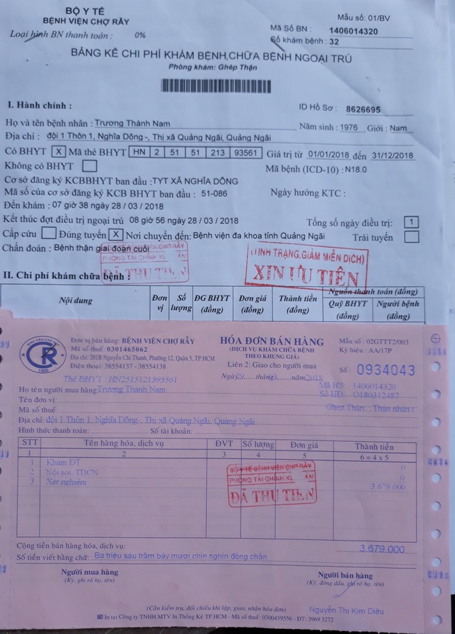 Khốn cảnh vợ bán nhà cứu chồng suy thận giai đoạn cuối - 3 Giấy xác nhận bệnh thận giai đoạn cuối của anh Trương Thành Nam