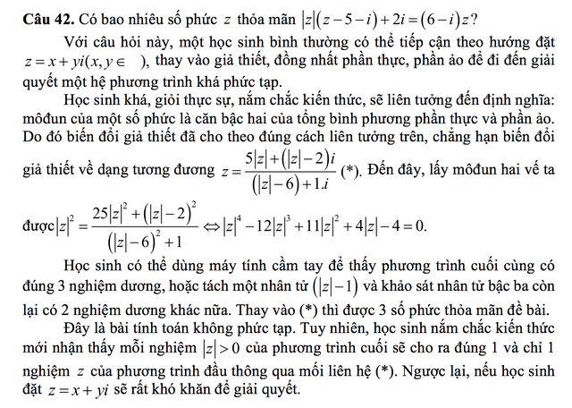 Cách giải câu hỏi khó nhất trong đề thi Toán THPT quốc gia gây tranh luận - 2 Cách giải câu hỏi khó nhất trong đề thi Toán THPT quốc gia gây tranh luận - 2