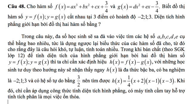 Cách giải câu hỏi khó nhất trong đề thi Toán THPT quốc gia gây tranh luận - 3 Cách giải câu hỏi khó nhất trong đề thi Toán THPT quốc gia gây tranh luận - 3