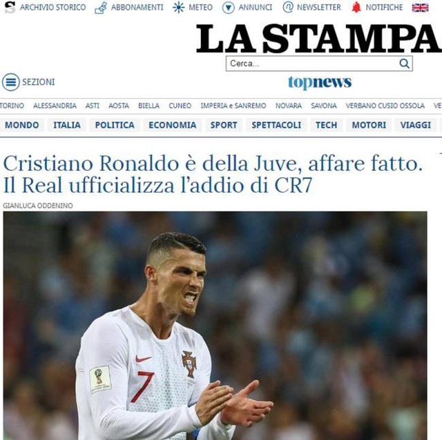 Báo chí thế giới nói gì về việc Real Madrid bán C.Ronaldo? - 4
Tờ La Stampa (Italia) tính toán Juventus sẽ phải trả tổng cộng 350 triệu euro để có được sự phục vụ của C.Ronaldo trong vòng 4 năm (tính cả lương và phí chuyển nhượng)